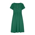 thumbnail image 4 of Mifsaly A Line Dresses for Women Mini Short Sleeve Button Front T Shirts Dress Elegant High Waist Casual Summer Sundress 2026 XXL, 4 of 9