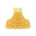 thumbnail image 3 of Raenseen Kids Girls Tiered Shiny Sequins Backless Jazz Latin Samba Dance Crop Tops Performance Shirts Dancewear Gold 4, 3 of 6