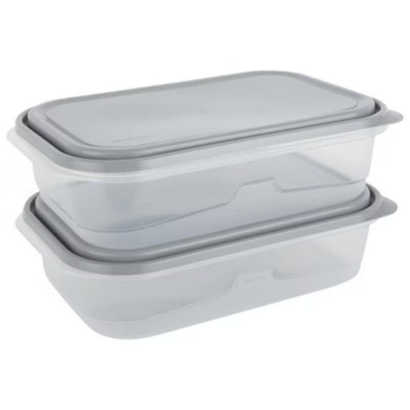 Rectangle Food Storage Containers - 1 Gallon - 4pcs/2ct - Gray