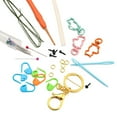 thumbnail image 3 of 1set 6 style Mushroom Yarn Knitting Beginner Kit including Instruction Plastic Locking Stitch Marker & Eye & Crochet Hooks Yarn Needle Yarns PP Stuffing Fiber Filling Material Mixed color, 3 of 4