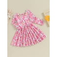 thumbnail image 3 of Bagilaanoe Toddler Baby Girl Easter Dress Long Sleeve A-line Dresses 6M 9M 12M 18M 24M 3T Kids Spring Swing Sundress, 3 of 9