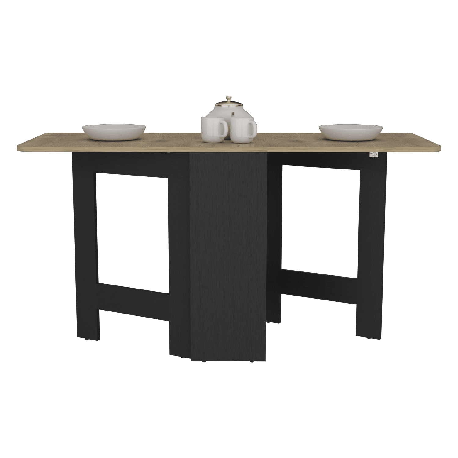 Asteroutdoor Gateleg Folding Table, Space-Saving, 12.3 in to 58.7 in Wide, 22 lb Capacity, 30.9 in High, Multicolor, for Dining Room