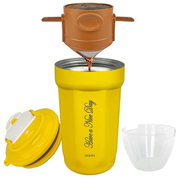 Cafetera de camping ZK&HX LIFE de acero inoxidable de 400 ml