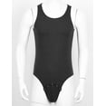 thumbnail image 2 of Eandarui Men One Piece Sleeveless Press Button Crotch Tshirt Bodysuit Undershirts Tank Top Leotard Black L, 2 of 7