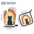 thumbnail image 2 of Yayeee Oven Mitts and Pot Holder Set of 2 Heat Resistant Kitchen Gloves Baking Hot Pad, Black Cat Rainbow, 2 of 5