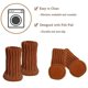 thumbnail image 5 of 24 piezas de calcetines para patas de silla con almohadillas de fieltro, botines para muebles de punto elástico alto con doble color marrón, 5 of 5