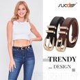thumbnail image 3 of SUOSDEY Ladies Leather Belt Fashion Women Belts for Jeans with Black/Coffee Belts, 3 of 6