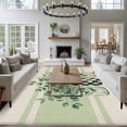 thumbnail image 4 of Summer Botanical Washable Living Room Rugs 6'x9', Watercolor Eucalyptus Leaf Black Lattice Green Stripes Low Pile Throw Large Area Rug Non-Slip Sturdy Edge Binding Carpet for Dining Room Kitchen, 4 of 9