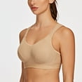 thumbnail image 4 of AGONVIN Women's High Impact Support Wirefree Bounce Control Plus Size Workout Sports Bra Beige 38B, 4 of 6