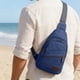 thumbnail image 5 of Bolsa cruzada unisex Mochila impermeable de lona con bandolera 30x17cm Bolsa de hombro individual con múltiples compartimentos para senderismo Viajes de uso diario Azul negro Verde claro Caqui marrón, 5 of 6