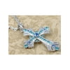 Aquamarine Seawater Blue Sapphire Crystal Rhinestone Holy Cross Necklace Pendant