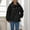 Black, variant on Female Pure Color Autumn Winter Outdoor Jacket Loose Large Size Casual Jacket Windproof Couple Mountaineering Coat Windbreaker Womens Thick Jacket Clothes Women Cute Winter Clothes Water Proof Wind