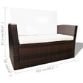 thumbnail image 4 of vidaXL 4 Piece Garden Lounge set with Cushions Poly Rattan Brown, 4 of 4