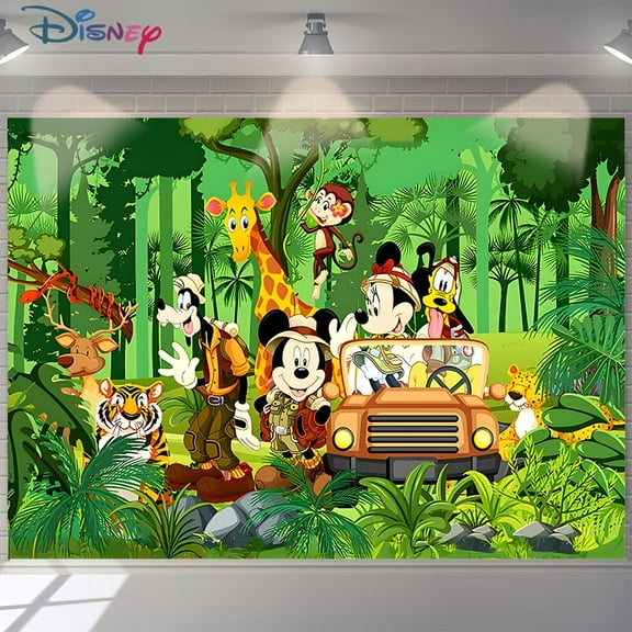 Mickey and Minnie cartoon theme birthday flag Background flag Children's party decoration items Photography photo props 150*100CM