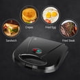 thumbnail image 2 of Sandwich Maker With Non-stick Deep Grid Surface For Egg  Ham Steaks Compact Electric Grill Tostadora De Pan Black Etl Certificated Roy, 2 of 9