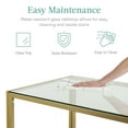 thumbnail image 5 of Best Choice Products 5-Piece Kitchen Dining Table Set w/ Glass Tabletop, 4 Faux Leather Chairs - Ivory/Gold, 5 of 7