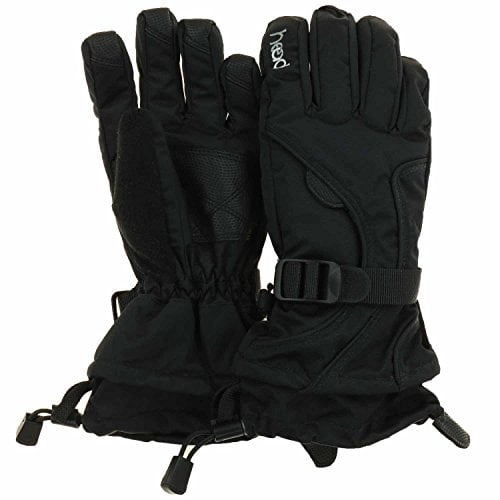 HEAD Junior Kids Unisex Snow Ski Winter Dupont Sorona Gloves Heat Pocket Black for sale online 