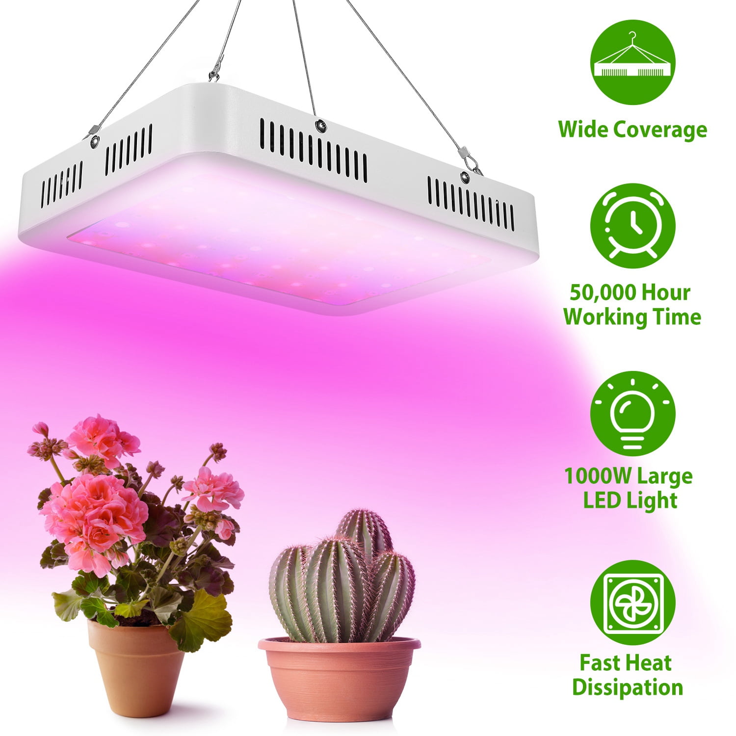 LED Grow Light, iMounTEK 1000W 380-800nm Plant Grow with Bloom Veg Dimmer Dual Chips Spectrum Grow Lamp - Walmart.com