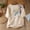 Khaki, variant on Women's Crinkle Cotton Feather Print T-Shirt Casual Round Neck Short Sleeve Boho Blouse Top