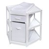 Badger Basket Diaper Corner Baby Changing Table with Hamper and Basket, White, Includes Pad