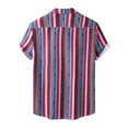 thumbnail image 1 of Camisas De Lino Para Hombre Masculino de primavera impreso camiseta Tops Retorno Collar Button Top Blouse Casual Short camisas de manga Fashion Blouse (Red, XL), 1 of 6