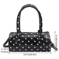 thumbnail image 3 of Hsqqdc Polka Dot Cylindrical Handbag Retro PU Leather Cross Body Bag for Daily Work and Travel, 3 of 7