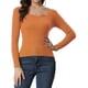 thumbnail image 1 of Suéter con Cuello en Forma de Corazón para Mujer Suéter de Manga Larga con Corte Entallado Jersay para Mujer naranja XS, 1 of 6