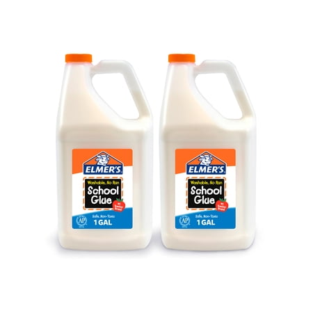 Elmer's Liquid School Glue, Washable, Great for Making Slime, 1 Gallon, 2 Count
