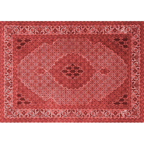 Ahgly Company Indoor Rectangle Medallion Red Traditional Area Rugs, 5' x 7'