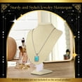 thumbnail image 2 of Linen Necklace Jewelry Display Bust Stand - Freestanding Pendant Chain Chokers Lockets Holder Storage Organizer Figure, 11 inch (Beige), 2 of 9