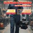 thumbnail image 4 of 125,000 BTU Forced Air Propane Heater, Adjustable Portable Torpedo Heater for Garage, Jobsite and Construction Sites - 10ft Hose, 4 of 9