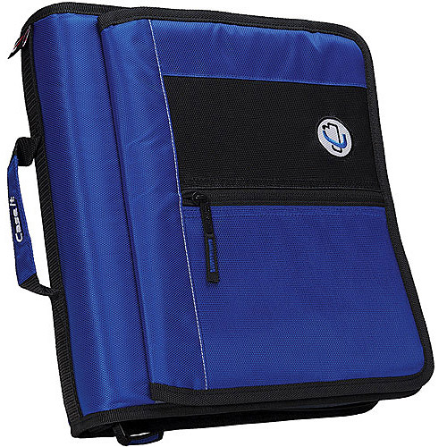 Case It Zipper Binder With Organizer Flap, 2 Inch, Blue, M276