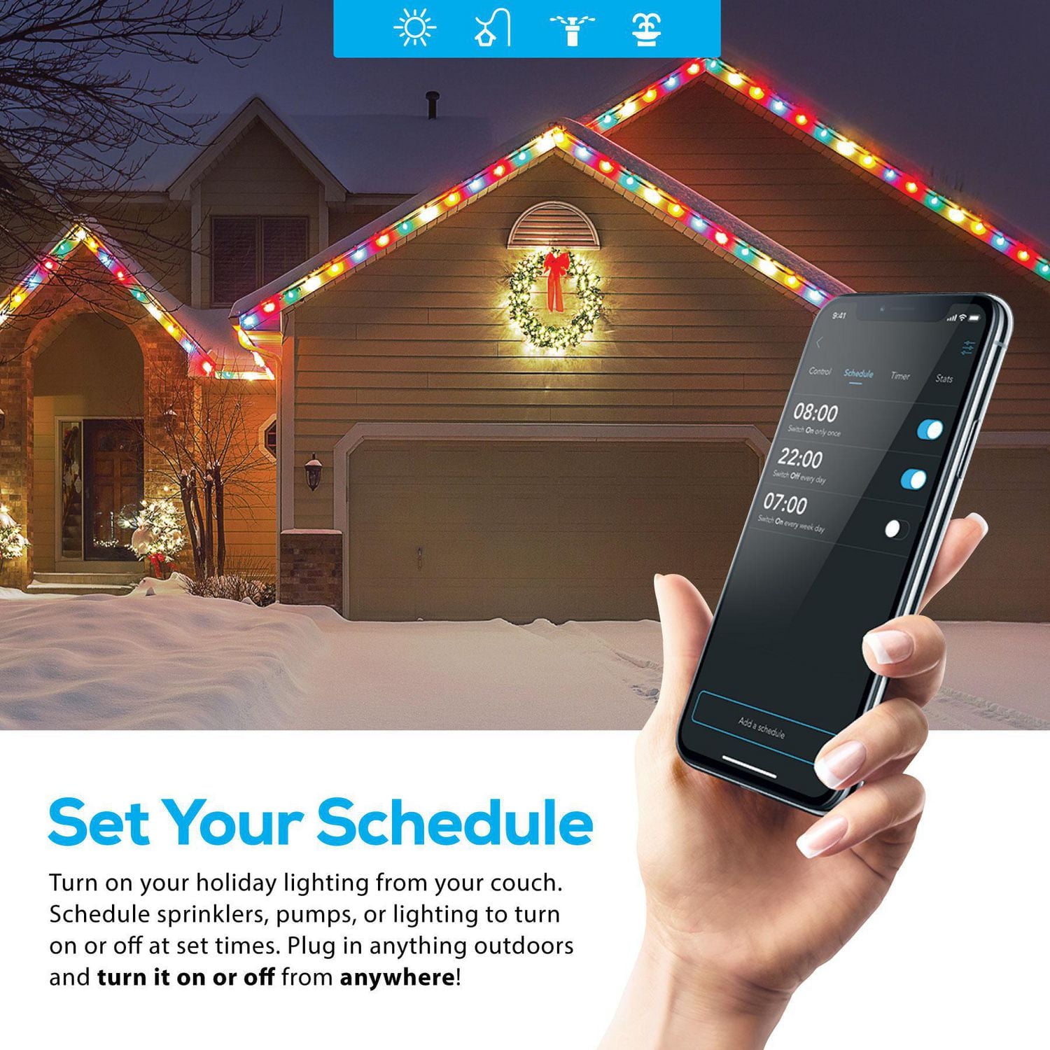 Merkury Prise D'Exterieur Wi-Fi Intelligente Prise D'Exterieur Intelligente