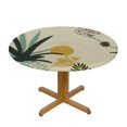 thumbnail image 3 of JEUXUS  Tropical Pineapple Leaf Fitted Round Table cover with Elastic Edge Waterproof Table Cover Pineapple Table Cloths Modern Tables Decoration for Dining Table,Picnic,Party, 3 of 7