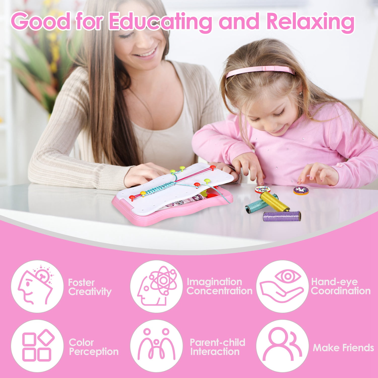 66Pcs DIY Charm Bracelet Making Kit with Gift Box, Jewelry Making Kit for 6-12 Years Old Kids