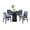 Blue, variant on Roundhill Furniture Butler 5-PC Round Dining Set, Pedestal Dining Table with 4 Side Chairs, Yellow