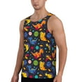 thumbnail image 2 of Easygdp Dinosaurs in Space Men's Tank Top, Sleeveless Muscle T Shirts, Breathable, Quick-Dry, Loose for Gym, Running, Fitness - 4X-Large, 2 of 9