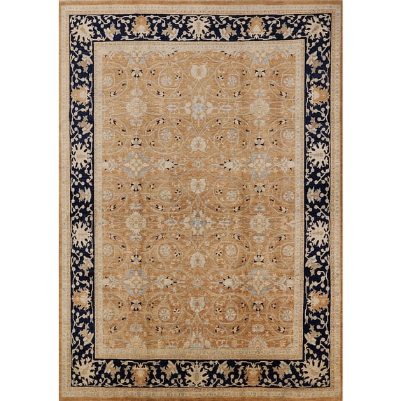 Ahgly Company Indoor Rectangle Mid-Century Modern Sienna Brown Oriental Area Rugs, 6' x 9'