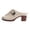 Beige, variant on Peep Toe Heeled Mules for Women Lightweight Block Heel Clogs Slip On Butterfly Buckle Slide Platform Sandals Brown Size 9