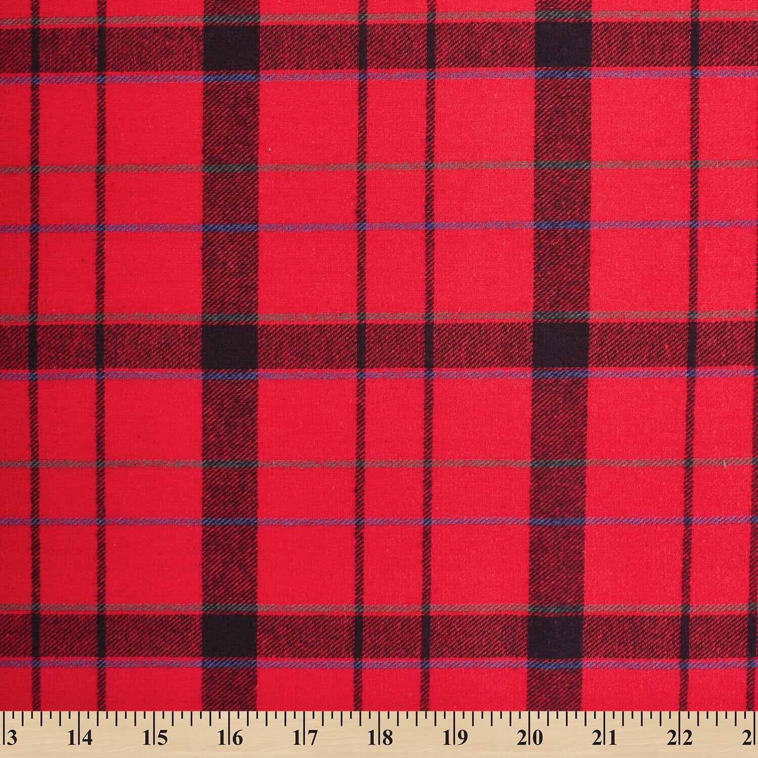 Flannel Brushed Tartan Plaid Fabric Geometric Hypoallergenic Cotton Michael Yarn Dyed Fabric By The Yard To Sew Apparel, Décor, & More - Red / Black (10 Yards)