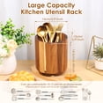 thumbnail image 2 of Tzdxfgl Wooden Utensil Holder, 360° Rotating Kitchen Utensil Organizer, 6.5x5.9 inch Large Kitchen Utensil Holder, Cooking Utensil Crock for Kitchen Countertop with Rotatable Wooden Base, 2 of 12