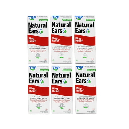 6 Pack - TRP Natural Ears Ring Relief for Tinnitus Symptoms, Fast Dissolving Tablets, 70 count