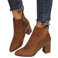 thumbnail image 3 of HBFAGFB Bottines pour Femmes à la Mode Automne Hiver Talon Haut Confortables Chaussures d'Automne Marron Taille 38, 3 of 9