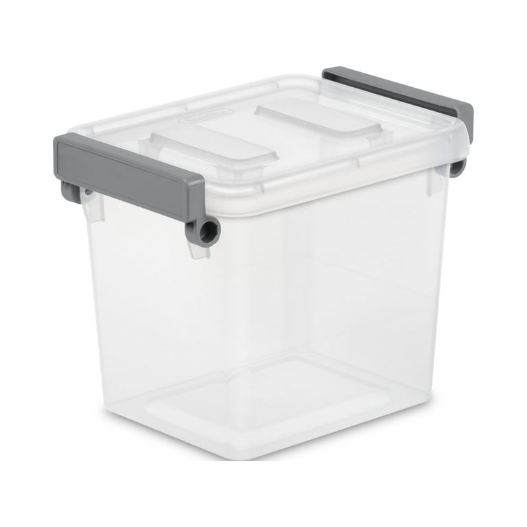(5 pack) Sterilite 2.5 Qt. Modular Latch Box Plastic, Titanium