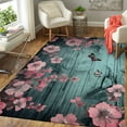 thumbnail image 5 of Cherry Blossom Rug Rectangle Area Rug, Indoor Floor Carpet for Bedroom & Lounge, Machine Washable, Easy Care, Cozy Aesthetic Home Décor, Soft Plush Touch, Skin‑friendly, 5 of 6