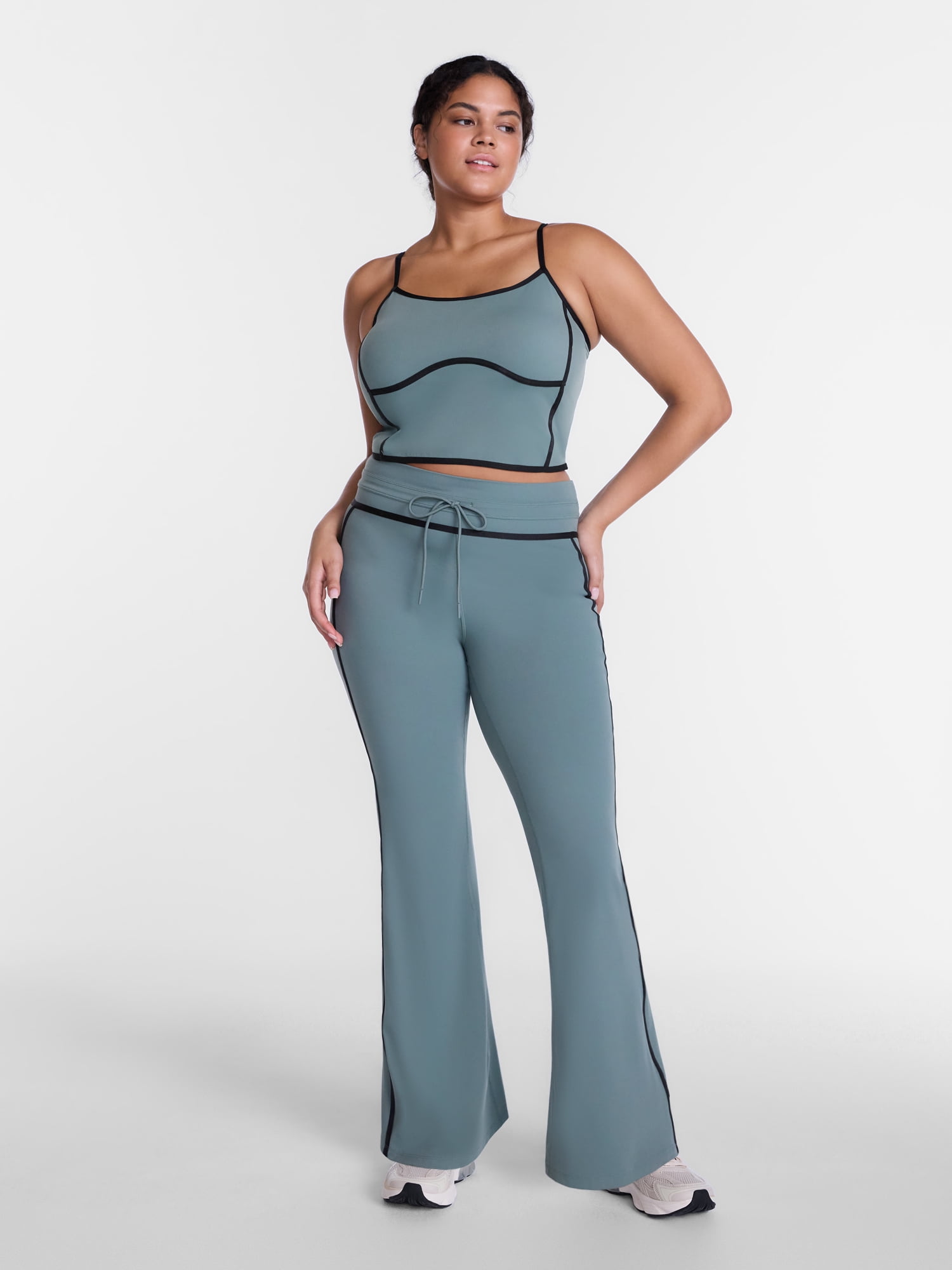 Avia Women's and Women's Plus Rib SoftSculpt Flare Pant, Sizes XS-4X