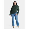 thumbnail image 2 of Terra & Sky Women’s Plus Diagonal Ribbed Mock Neck Sweater, Lightweight, Sizes 0X-5X, 2 of 5