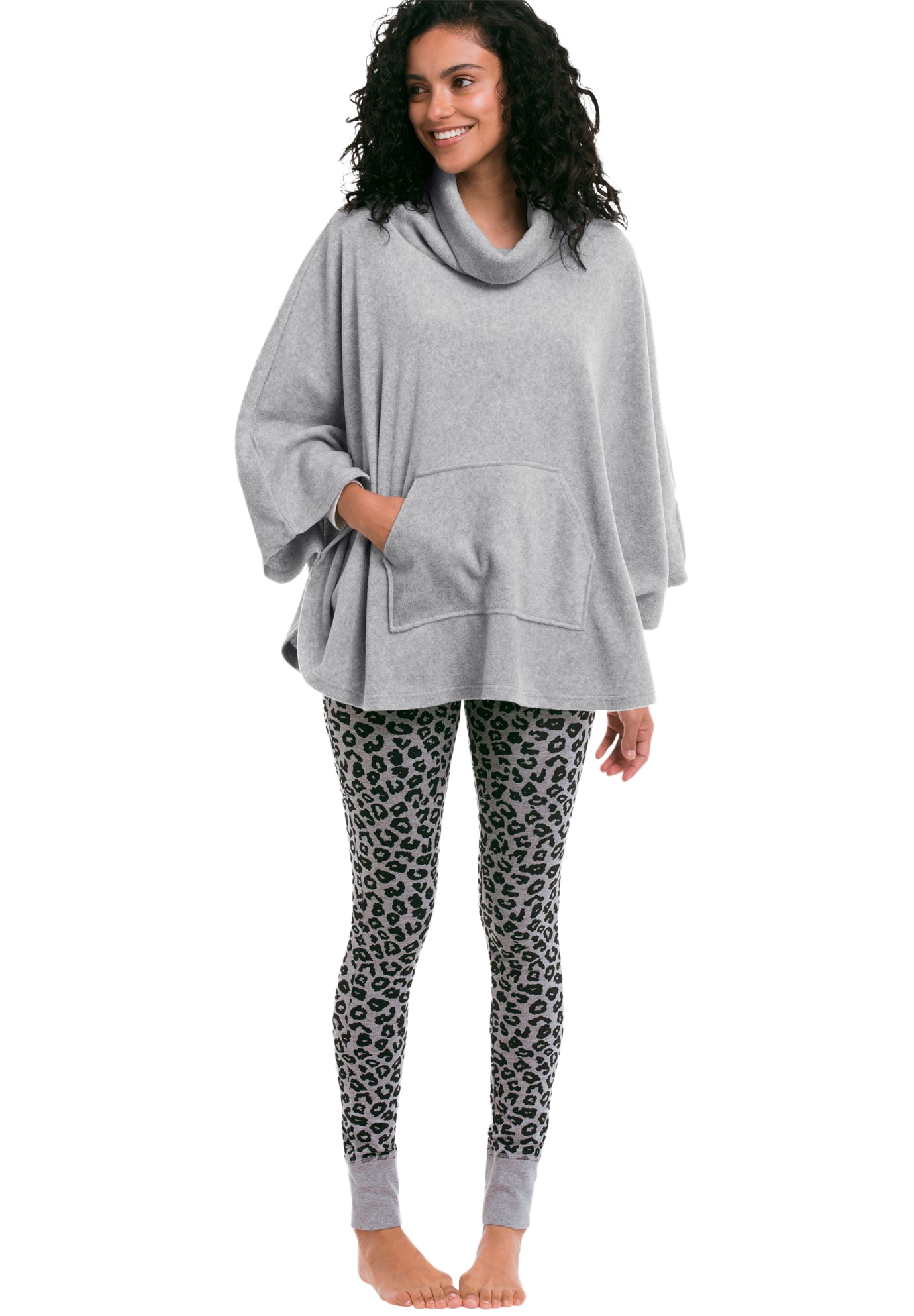 Rib Trim Sleep Leggings Pajamas - S 