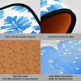 thumbnail image 2 of 2-Piece Kitchen Mat Set Non Slip Washable Floor Mats Decorative Rugs for Kitchen Sink Laundry Blue Oak Leaf Pattern, 2 of 7