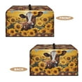 thumbnail image 4 of TSOVTHRID Sunflower Cow Aztec Tribal Print Microwave Oven Dust Cover Toaster Oven Cover with Top Handle Dust-Proof Kitchen Appliance Protector Dirt Fingerprint Protection, 18.25"W x 14.5"D x 11"H, S, 4 of 7